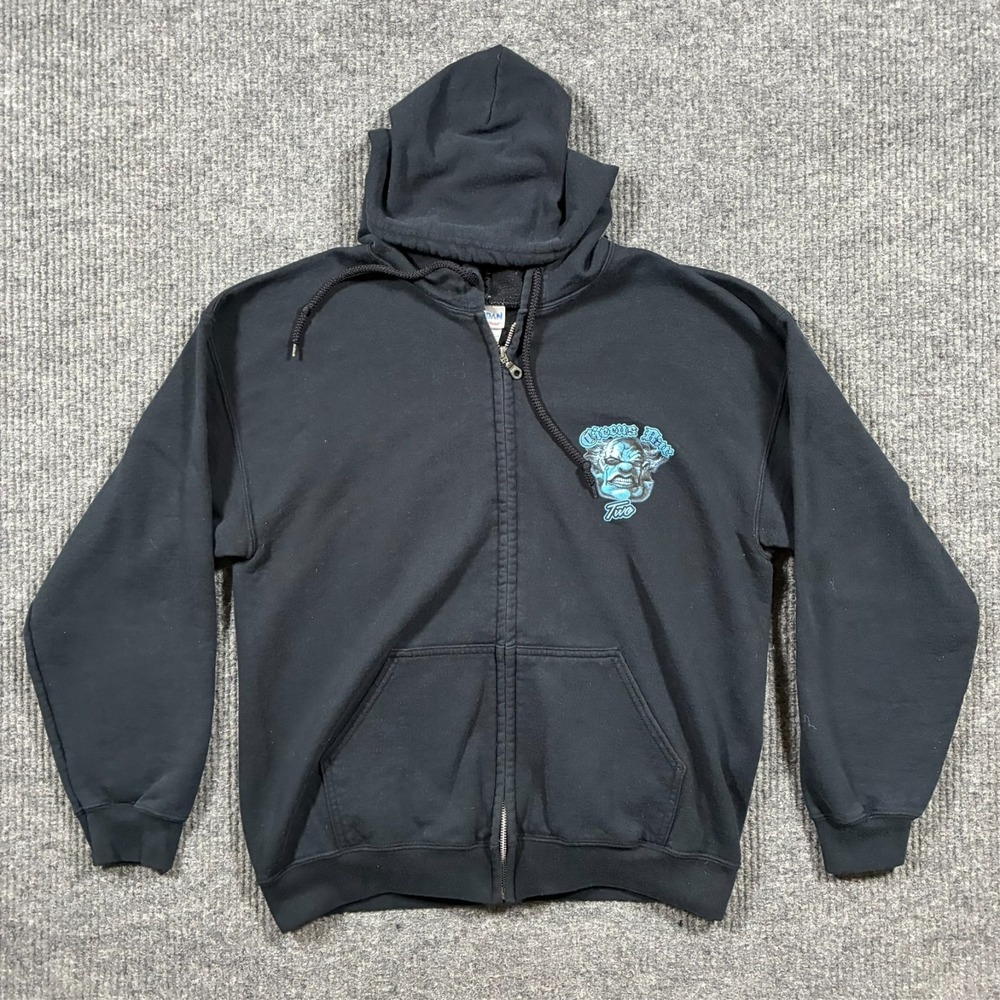 Circus Bar Two Hoodie Mens L Black Zip Daytona Beach FL Biker Motorcycle Graphic